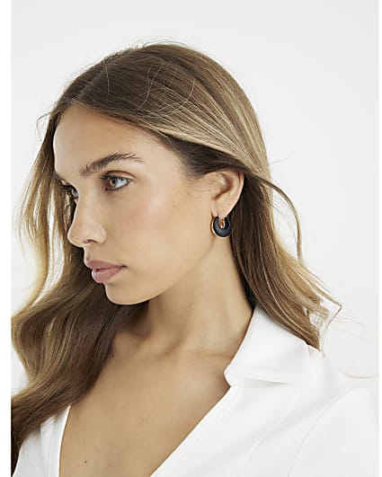 Black Hoop Earrings