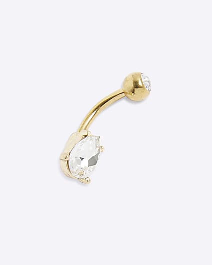 Gold Teardrop Belly Bar