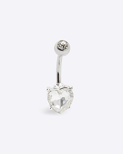 Silver Heart Belly Bar