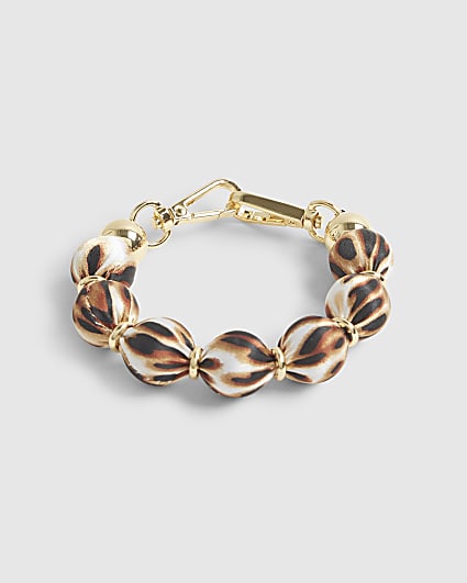 Gold Animal Print Ball Bag Charm