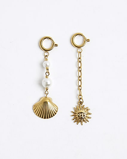 Gold Pack Of 2 Sun & Shell Bikini Charms