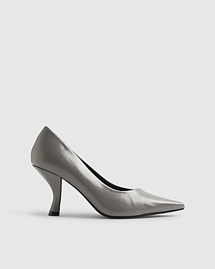 Grey Pointed Toe Court Heels