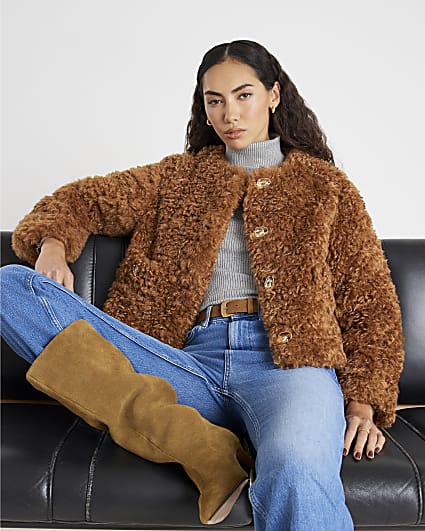 Brown Faux Fur Trophy Jacket
