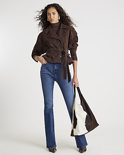 Blue High Rise Flared Jeans
