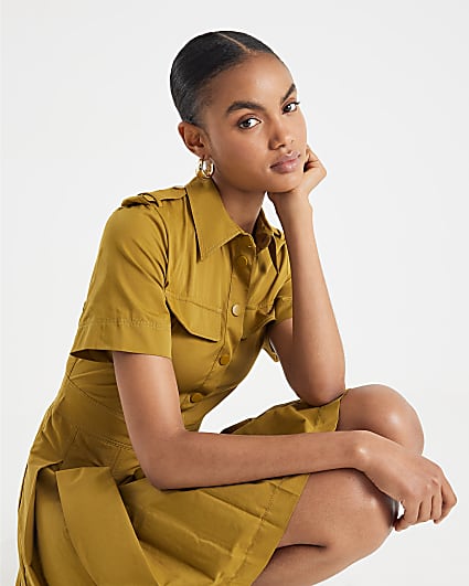 Yellow Utility Mini Dress