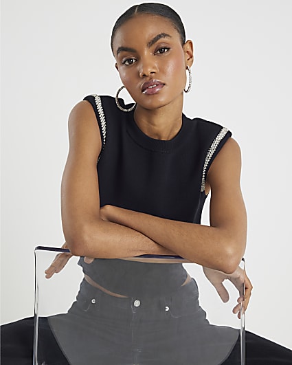 Black Shoulder Top