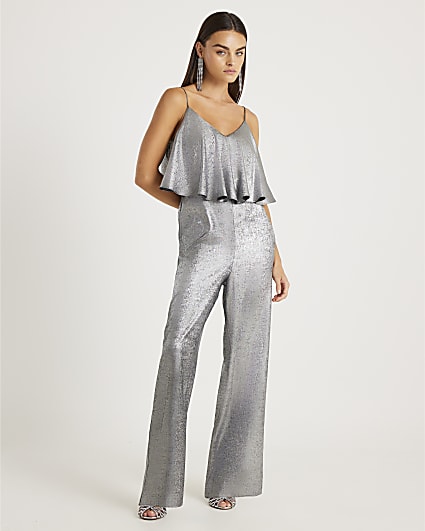 Silver Layered Jumpsuit