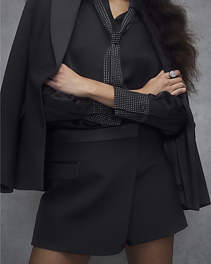 Black Tuxedo Skort