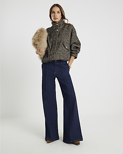 Blue Pin Seam Loose Fit Jeans