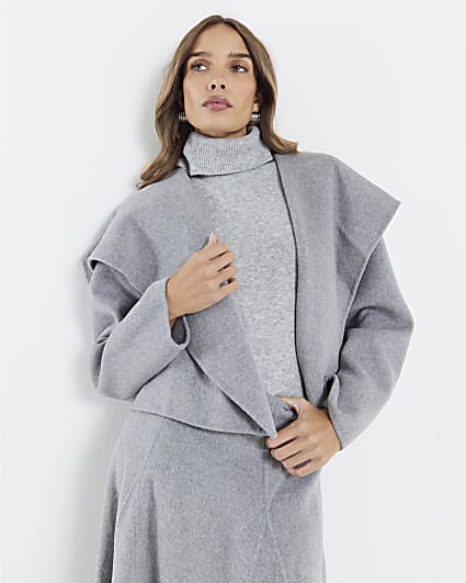 Grey Handmade Short Waterfall Jacket