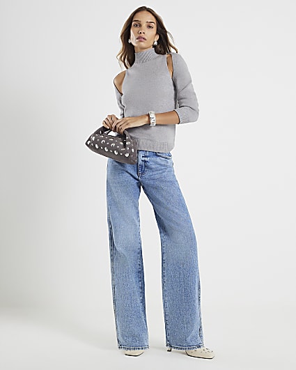 Grey Knit 2 in 1 Shrug Top
