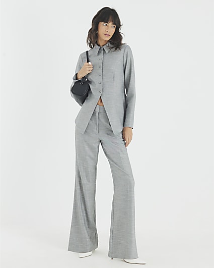 Grey Flared Trousers