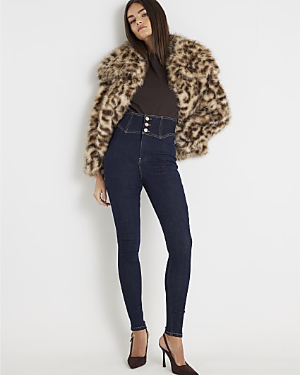 Blue Corset Skinny Jeans