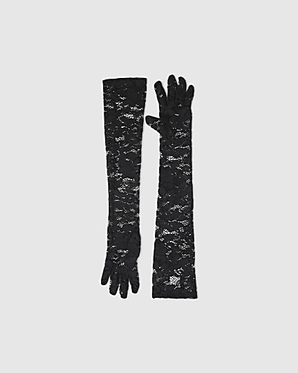 Black Lace Long Gloves