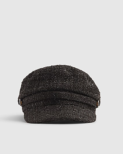 Black Boucle Baker Boy hat