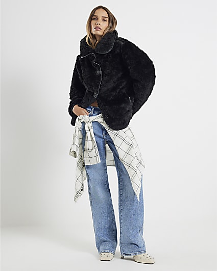 Black Borg Collared Swing Coat