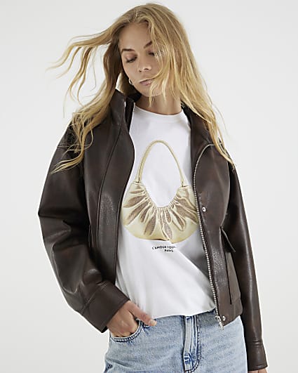 White Glitter L'Amour Bag T-Shirt