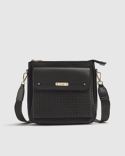 Black Front Pocket Messenger Bag