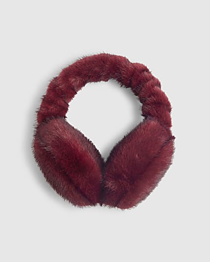 Red Faux Fur Earmuffs