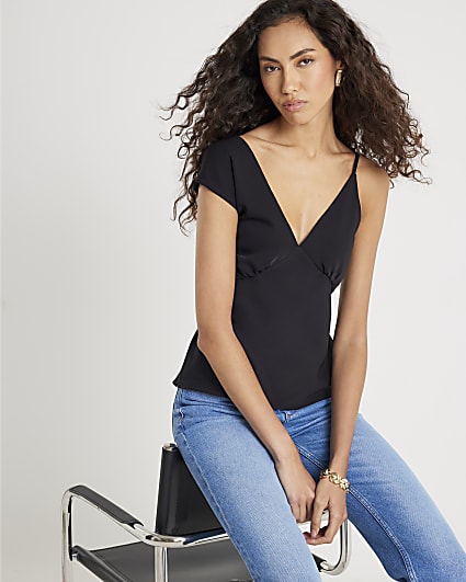 Black One Shoulder Top