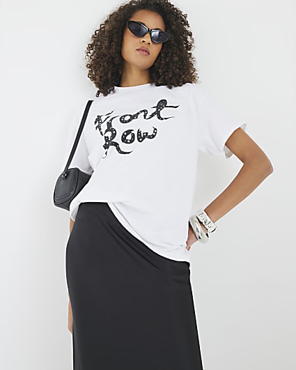 White Short Sleeve Front Row T-shirt