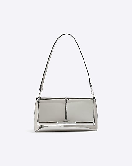 Silver Bar Front Clutch Bag