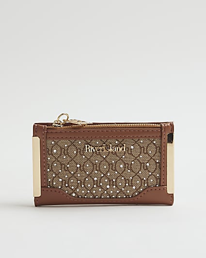 Brown RI Monogram Heatseal Mini Purse