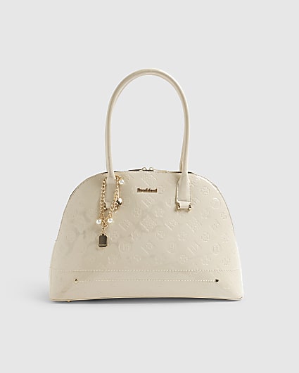 Cream Large Monogram Kettle Tote Bag