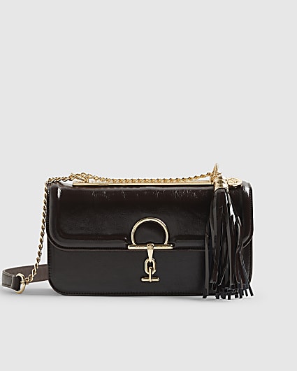Brown Snaffle Tassel Shoulder Bag