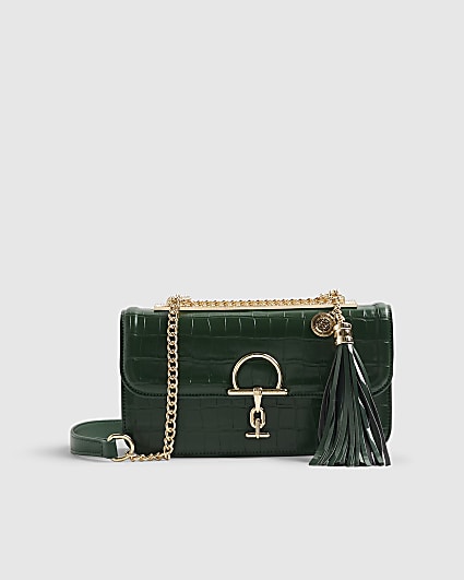 Green Snaffle Tassel Shoulder Bag