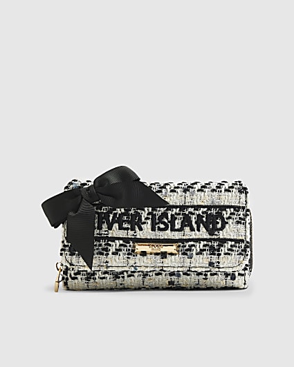Cream Boucle Zip Around Purse