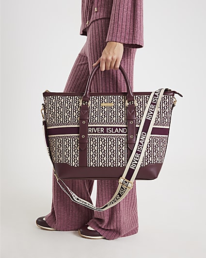 Red Monogram Jacquard Travel Holdall Bag
