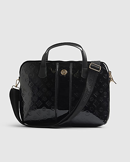 Black Patent Monogram Laptop Case