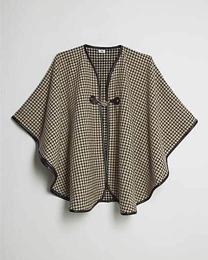 Brown Snaffle Dogtooth print Cape
