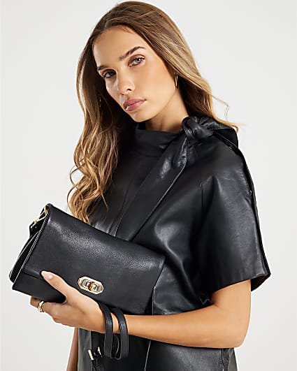 Black Leather Cross Body Bag