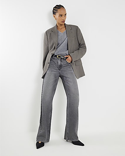 Black Relaxed Straight Jeans