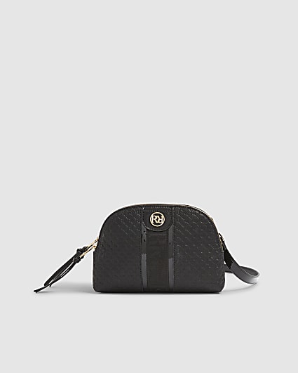 Black Monogram Curved Top Cross Body Bag