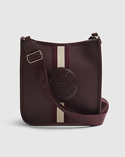 Red Stripe Front Logo Messenger Bag