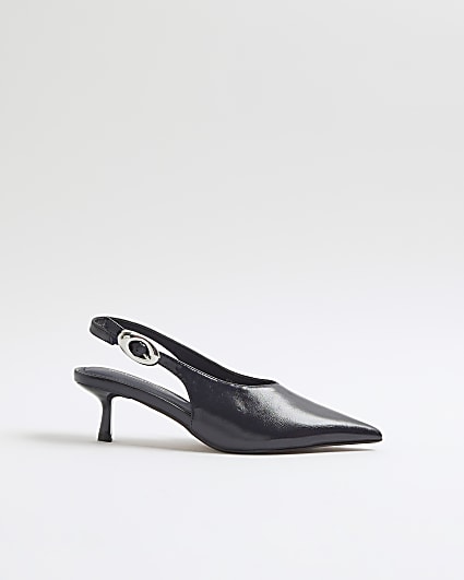 Navy Slingback Court Heels