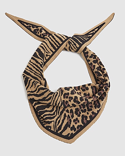 Brown Animal Print Scarf