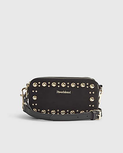 Black Studded Cross Body Bag