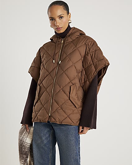 Brown Puffer Cape
