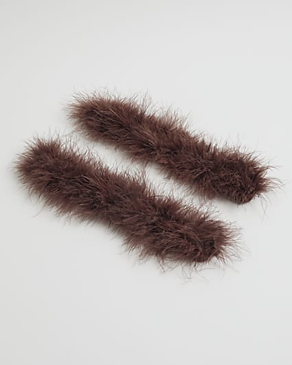 Brown Feather Snap Bands