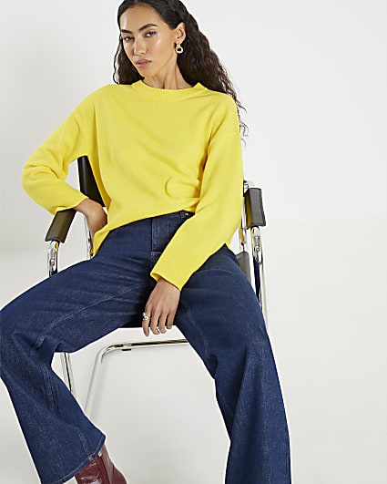Yellow Knitted Crew Neck Jumper