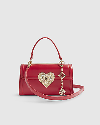 Red Heart Lock Cross Body Bag