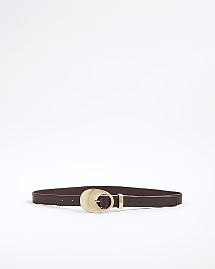Purple Oval Buckle Jeans Belt