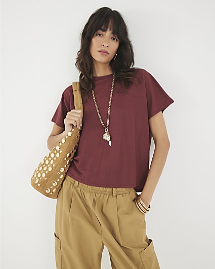 Red Short Sleeve Batwing T-shirt