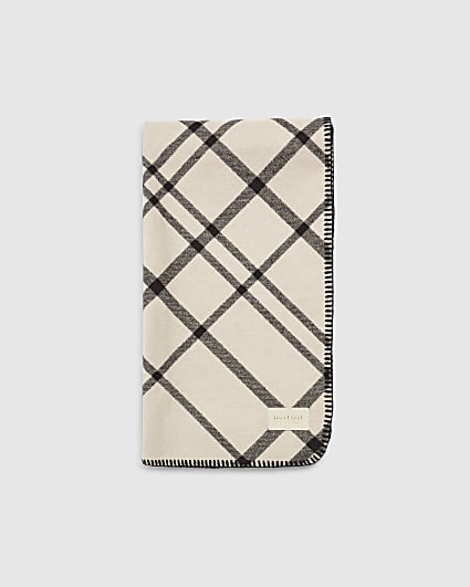 Black Monochrome Checked Scarf