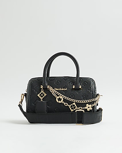 Black Monogram chain detail Bowler bag