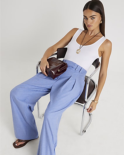 Blue Wide Leg Trousers